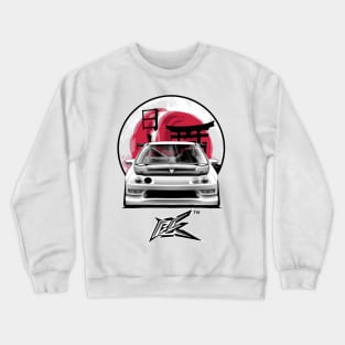 integra type r racecar lowered white Crewneck Sweatshirt